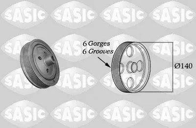 Produktbild von SASIC 2156055 Riemenscheibe Kurbelwelle für FORD Focus II Schrägheck (DA, HCP, DP)