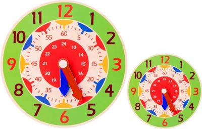 Produktbild von Pädagogische Uhr Aus Holz Stunden Minuten Sekunden Grün