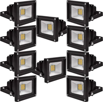 Produktbild von Greenmigo 10 Stücke 20W SMD LED Fluter Strahler warmweiss IP65 Lampe Wandleuchter Flulicht Flutbeleuchtung LED Gartenlampe Außenstahler