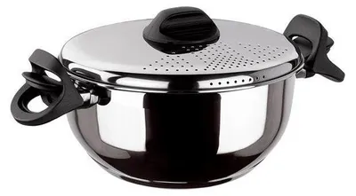 Immagine prodotto di Pentola per pasta e verdure - INOXIBAR - 22 cm - con coperchio colino - acciaio inossidabile - adatta per induzione