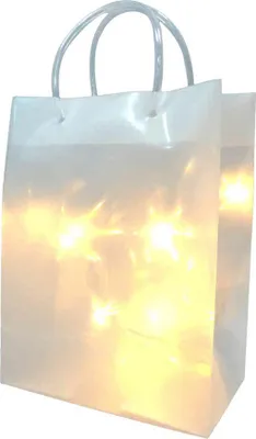Produktbild von 3D PVC TASCHE. STERNEFFEKT 16x9x21cm. incl. 10er LED Lichterkette.
