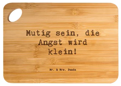 Produktbild von Mr. & Mrs. Panda Schneidebrett Spruch Angst überwinden - Transparent - Geschenk, Freiheit, schneidbrett, Mut, Brett, schneidunterlage, Trost, Holzbrett, Vertrauem, Stärke