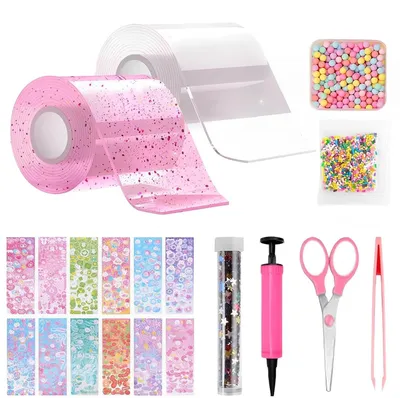Imagen del producto de Cintas adhesivas nano para burbujas - Set de 20 unidades - Kits creativos para niños - De doble cara - Transparentes - Cinta adhesiva nano para burbujas - Calcomanías brillantes