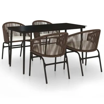 Produktbild von vidaXL 5-tlg. Garten-Essgruppe Braun