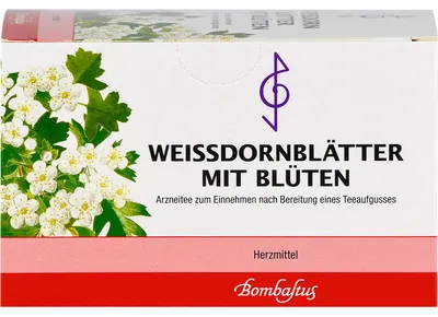 Produktbild von Bombastus Weißdornblätter mit Blüten Arzneitee  bei nachlassender Leistungsfähigkeit des Herzens, 20 St. Filterbeutel
