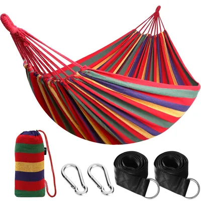 Image de ANYOO Hamac double 270 x 150 cm, capacité de charge 300 kg, rouge