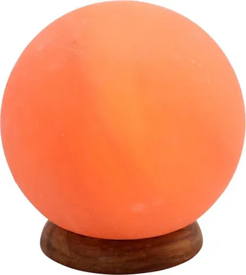 Produktbild von HAF Rosa Salzlampe Planet 3 kg aus echtem Kristallsalz | Salzkristalllampe in Naturform | Salzsteinlampe auf Holzsockel aus der Salt Range Punjab