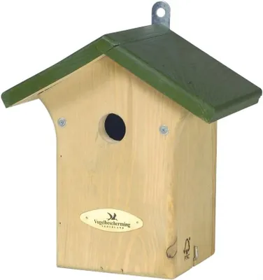Imagen del producto de Caja nido de madera, con entrada de 28 mm, para aves, ideal para crear un lugar de anidación en el jardín