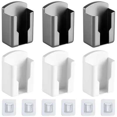 6er-Set Fernbedienungshalter, selbstklebend, Kunststoff, 2 Farben
