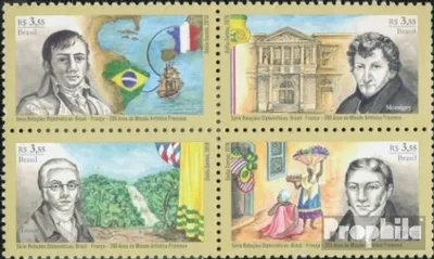 Produktbild von Briefmarken Brasilien 2016 Mi 4374-4377 Viererblock (kompl.Ausg.) postfrisch Diplom. Bezieh. Frankreich