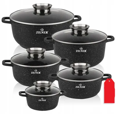 Obrázok produktu pre Sada hrncov – Wok – Sada hrncov – Hrnce vhodné na indukciu – Hrnce – 10-dielna sada