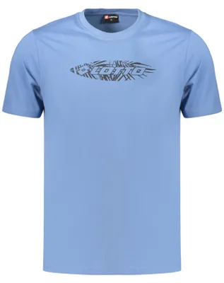 Produktbild von Herren Kurzarm T-Shirt Blau mit Rundhals & Print-Design