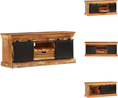 Immagine prodotto di mobile TV vidaXL 110x30x45 cm in legno massiccio antico - Mobili TV