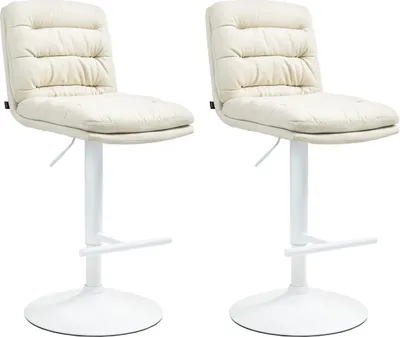 Produktbild von 2er Set Barhocker Damar Stoff weiß  creme