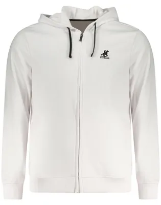 Produktbild von Weißes Herren Kapuzen-Sweatshirt mit Reißverschluss und Stickerei