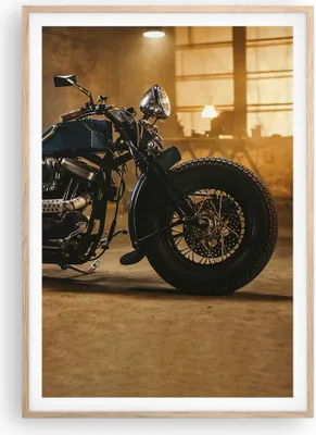 Produktbild von Gerahmtes Poster - Rahmen in heller Eiche - Motorrad Motor - 70x100 cm - Wand Bild - Wanddeko - Wandbilder - Kunstposter - Wandposter - Bilderrahmen - Bilder - Kunstdruck - Wandbild - P2NPA70x100-4233
