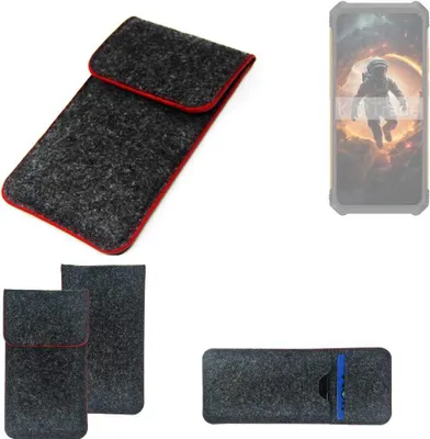 Produktbild von K-S-Trade Handy Schutz Hülle kompatibel mit Cubot KingKong ES Schutzhülle Handyhülle Filztasche Pouch Tasche Case Sleeve Filzhülle dunkelgrau