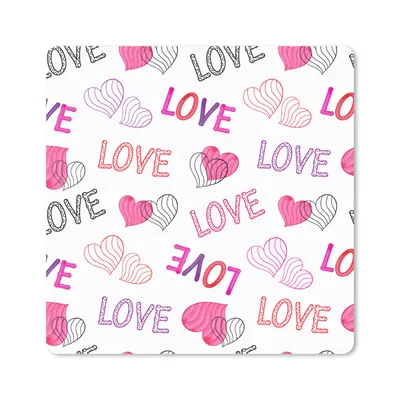 Produktbild von MuchoWow® Mauspad Mousepad Liebe - Valentinstag - Muster 20x20 cm - Mousepads - Maus Mat - Pad - Mausunterlage - Desk Mat - Bureauartikeln
