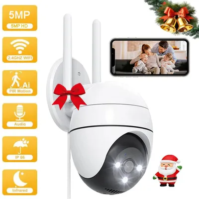Obrázek produktu pro Venkovní sledovací kamera, barevné noční vidění Starlight, 360° venkovní kamera, 5MP noční vidění až do 15 m