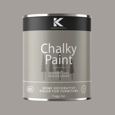 Produktbild von Kenzopaints Chalky Paint Kreidefarbe Möbelfarbe Möbellack 1Kg / 750ml - Foggy Veil