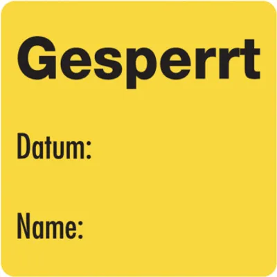 Produktbild von Dreifke® Papieretikett, Gesperrt, Gelb, 40 x 40 mm - auf Rolle, Papier selbst...