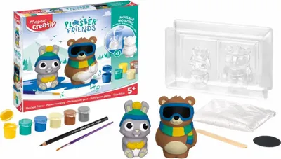 Produktbild von Modellierset Gipsfiguren 13 tlg Winter MAPED M907208 Plaster Friends