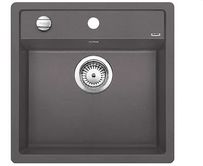 Produktbild von BLANCO DALAGO 5-F, SILGRANIT, felsgrau, mit Ablauffernbedienung, keine Beckenlage, 500 mm Untermaß, Aufsatzwanne, Rechteckig, Silgranit, Grau, 1 Becken, Rechteckig