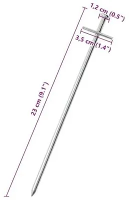 Obrázek produktu pro 24 kusů pozinkovaných ocelových hřebíků o délce 23 cm