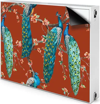 Produktbild von Magnet Heizkörperabdeckung Heizkörperverkleidung Verkleidung Abdeckung 80x60 cm  - Pfau, auf, Niederlassungen