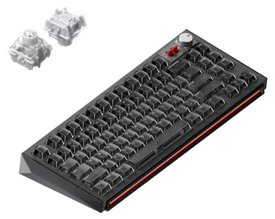 Produktbild von NuPhy WH80 Wireless Gaming-Tastatur QWERTY US - Nebula Black / Magnetic Jade Dragn-N