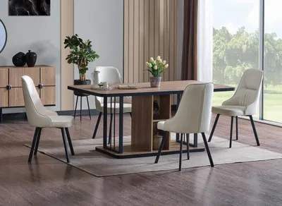 Produktbild von Esszimmer set 7tlg. Esstisch 6x Stühle Designer Holz Stuhl Garnitur Möbel