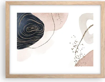 Produktbild von Gerahmtes Poster - Rahmen in heller Eiche - Abstraktion Modern Grafik - 40x30 cm - Wand Bild - Wanddeko - Wandbilder - Wandposter - Bilderrahmen - Bilder - Kunstdruck - Wandbild - P2NAA40x30-4217