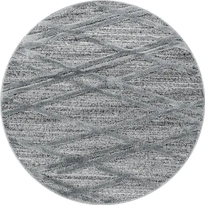 Produktbild von Homebyhome Teppich Wohnzimmer Hoch-Tief Effekt 3D Optik Skandinavische Boho Design Elegante Hochflor Teppich Flauschig, Grösse: 120 cm Rund