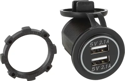 Obrázok produktu pre USB nabíjačka 12V/24V USB-A 2x5V 2,1A biela LED