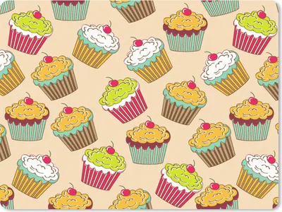 Produktbild von MuchoWow® Mauspad Mousepad Muster - Lebensmittel - Cupcake 23x19 cm - Mousepads - Maus Mat - Pad - Mausunterlage - Schreibtischunterlage - Mauspad