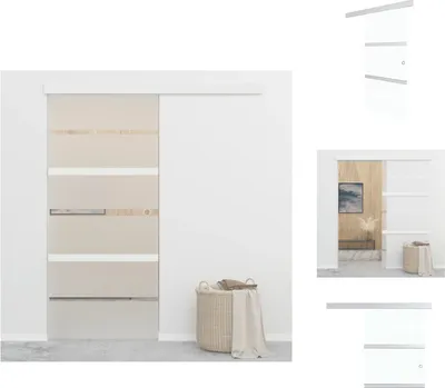 Produktbild von vidaXL Schiebetür mit Softclose ESG-Glas und Aluminium 90x205 cm -  Türen