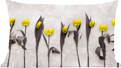 Produktbild von MuchoWow® Zierkissen Sofakissen Wohnzimmer Dekokissen 50x30 cm Blumen - Tulpen - Marmor - Wohnzimmerdekoration - Polster mit Photo