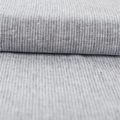 Produktbild von Leinenstoff Meterware Baumwollstoff Chambray schwarz 1,38m