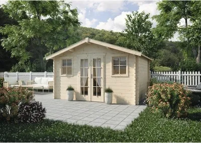 Obrázek produktu pro Dřevěný zahradní domek Konsta Bergen přírodní 380 x 280 cm