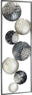 Produktbild von Lockardi Wandbild SLICES aus Metall Kreise und Ornamente weiß grau silber - Wandbilder Wandkunst Bilder für Wand für Wohnzimmer Flur Wohnung Deko