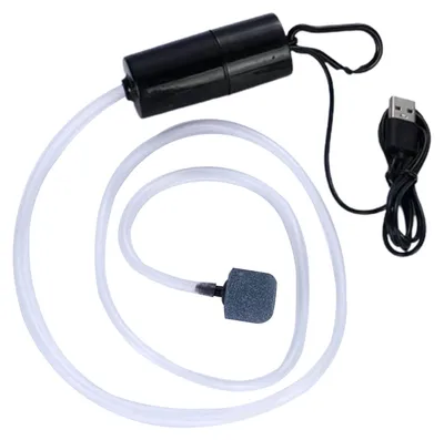 Immagine prodotto di Pompa ad aria per acquario domestico Silent Mini USB Ossigeno Pesca all'aperto Pompe per acquario Nero