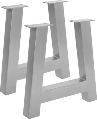 Produktbild von Tischgestell 2er Set Roheisen lackiert 70x10x74 cm silber A-Gestell