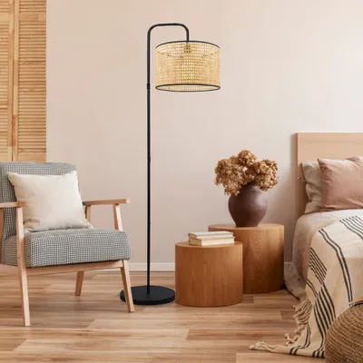 Produktbild von Opviq, AYD-3269, Stehlampe, 100 % RATTAN, Creme, 28 x 28 x 150 cm