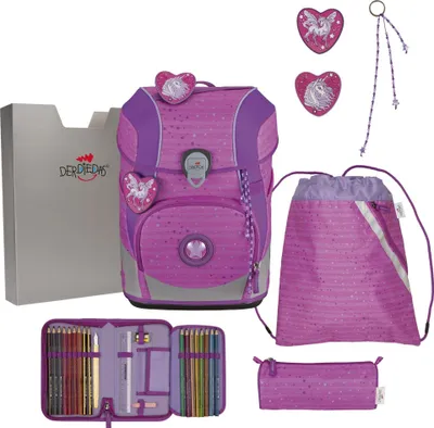 Produktbild von DerDieDas ErgoFlex Tiny Purple Unicorn Schulranzen Set 5tlg.