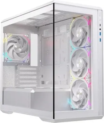 Image de Einarex EXCS-ZM-800R-W, Midi Tower, PC, Blanc, ATX, Micro ATX, Mini-ITX, Acier, Verre trempé, Gaming