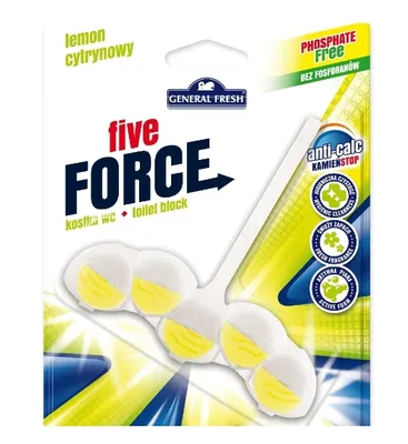 Zdjęcie produktu dla General Fresh, Kostka do WC, Five-force, Cytryna, 1 sztuka