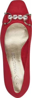 Produktbild von MARCO TOZZI Damen Pumps Karree Spitze und Zierspange mit Strassbesatz 2-22428-44, Größe:39 EU, Farbe:Rot