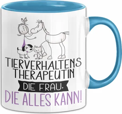 Produktbild von Tierverhaltenstherapeutin Geschenk Tasse Becher Die Frau Die Allen Kann Geschenkidee für eine Tierverhaltenstherapeutin Lustig (Blau)