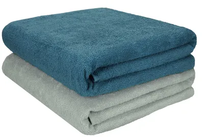 Produktbild von Betz 2 Stück XXL Badetücher 100 x 200 cm BERLIN  Saunatücher 100% Baumwolle Farbe – jade-taubenblau