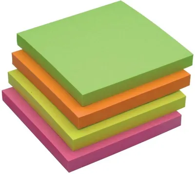 Produktbild von Haftnotizen 76x76mm Intensivfarben sortiert VE=6x12x80 Blatt